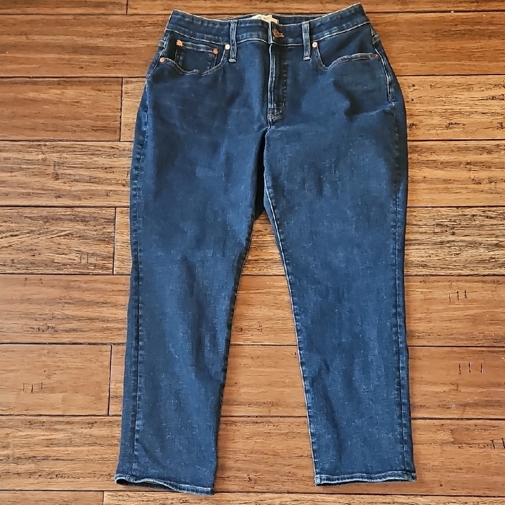 Madewell Straight Leg Jeans in Dark Blue Denim
